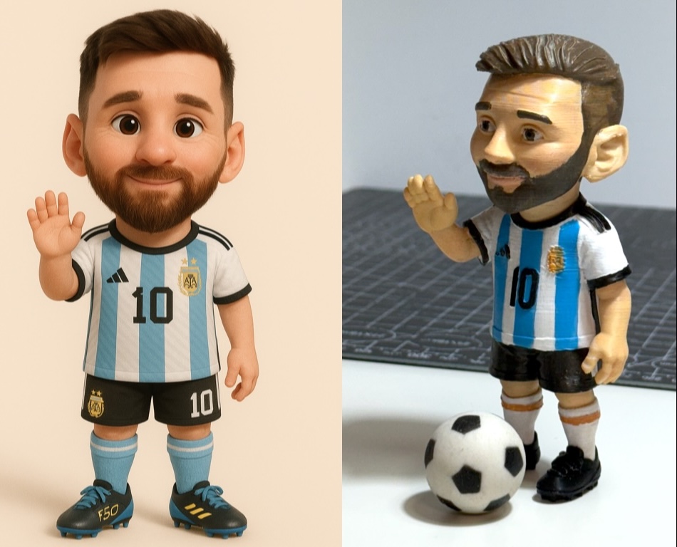 AI to Custom Figurine - Messi 3D printed figurine